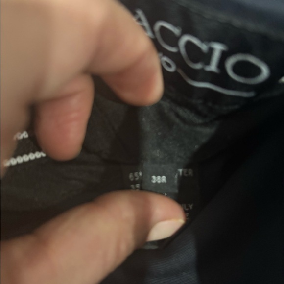 The suit size is 38R,color dark blue, and the name of the brand is is BOCACCIO - Picture 3 of 6